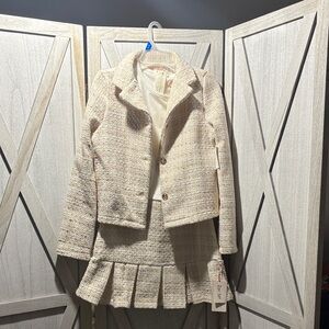 Biscotti Cream Tweed Girl’s Blazer & Dress Set